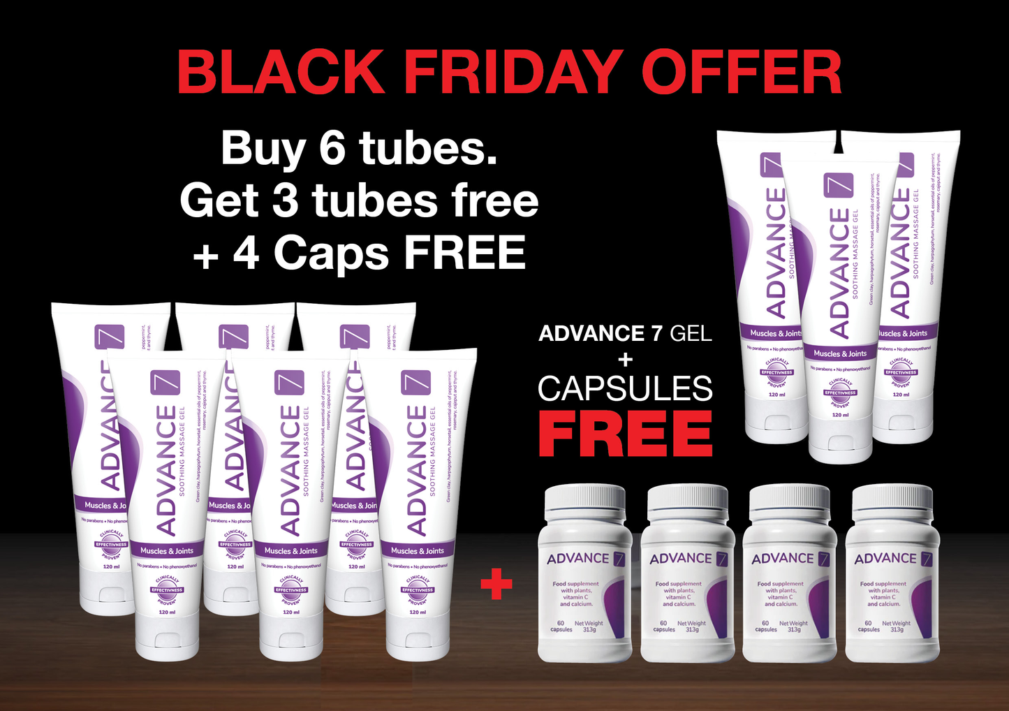 Buy 6 tubes, get 3 tubes & 4 Months’ Supply of Capsules FREE