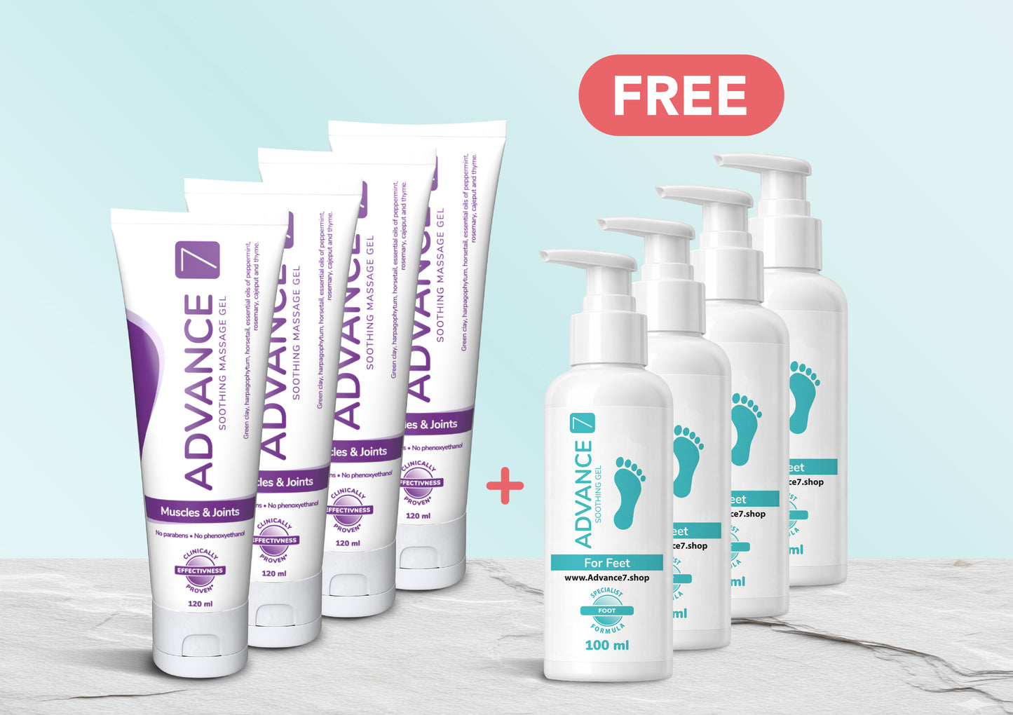 Gel & Feet PLUS BOGOF: 4 Gel + 4 Feet Free