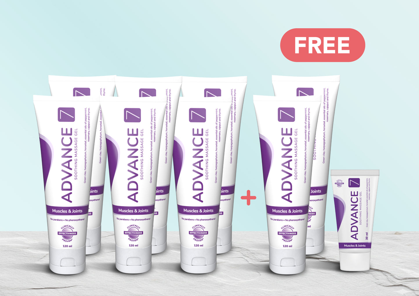 Long Term Relief Course – Buy 6 120ml Tubes, Get 2 120ml Tubes and a 30ml Travel Tube FREE (8 × 120ml and 1 30ml)