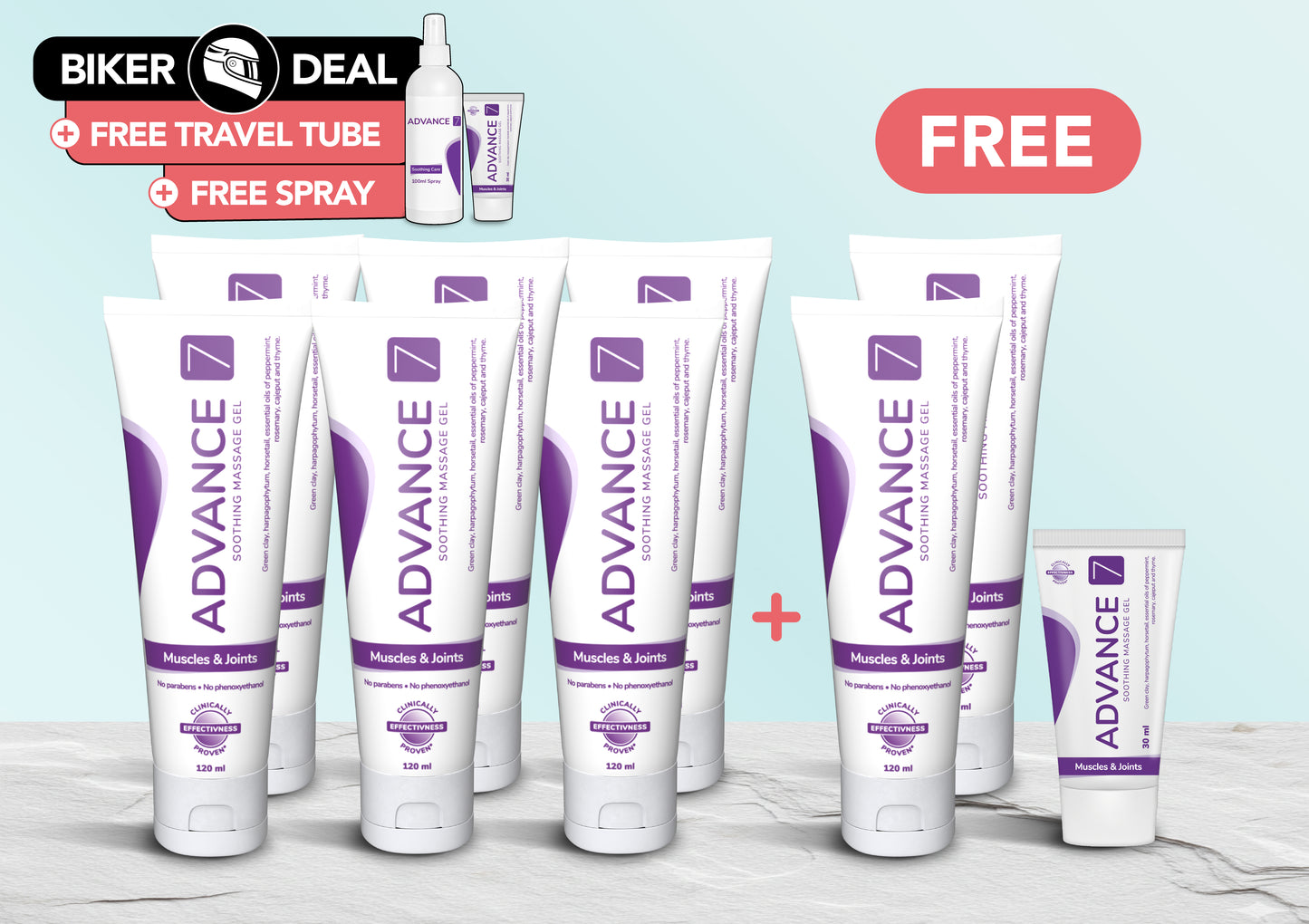 Long Term Relief Course: Buy 6 120ml Tubes, Get 2 120ml Tubes and a 30ml Travel Tube FREE (8 × 120ml and 1 30ml)