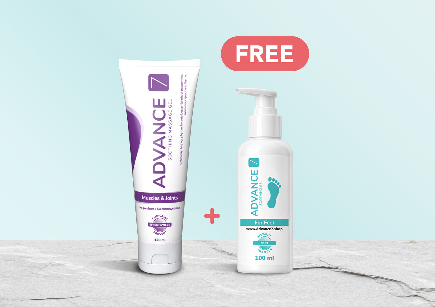 Gel & Feet Relief: Buy 1 x 120ml Gel, Get 1 x Advance7 for Feet FREE